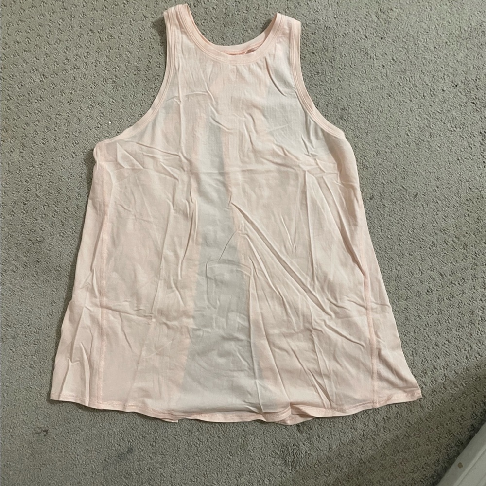 light pink lululemon open split tank top, size 4